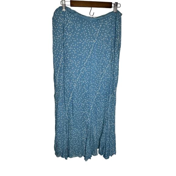 April Cornell Vintage cottage core lined long skirt XL blue polka dots - Picture 1 of 9